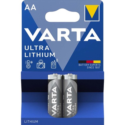 VARTA Lithium Batterie Ultra Lithium, Mignon (AA), 2er Pack