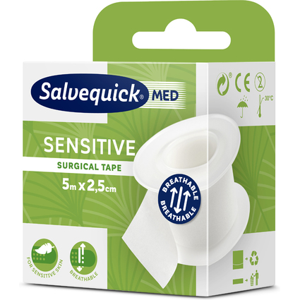 CEDERROTH Salvequick MED Fixierpflaster sensitiv, 25mm x 5m