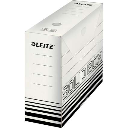 LEITZ Archiv-Schachtel Solid, wei/schwarz, (B)100 mm