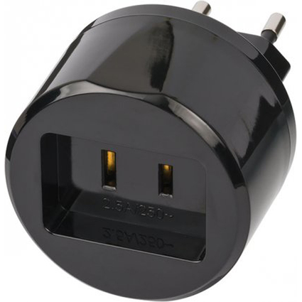 brennenstuhl Reisestecker USA / Eurostecker, schwarz