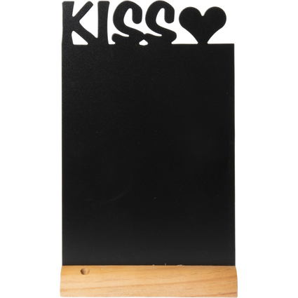 Securit Tischaufsteller SILHOUETTE "KISS", Melamin und Holz