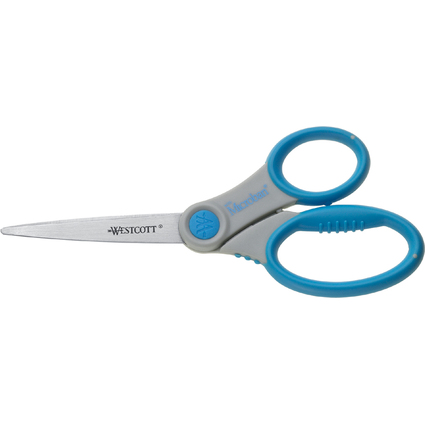 WESTCOTT Schere Microban Softgrip, Lnge: 180 mm, grau/blau