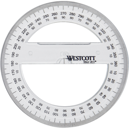 WESTCOTT Winkelmesser Vollkreis 360 Grad, 100 mm