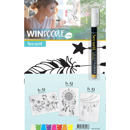 Securit Fensterschablonen-Set WINDOODLE, Home-Motiv