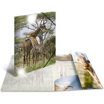 HERMA Eckspannermappe "Giraffe", PP Glossy, DIN A4