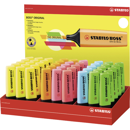 STABILO Textmarker BOSS ORIGINAL, 45er Karton-Display