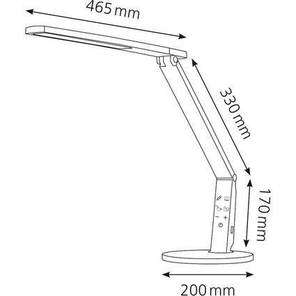 Hansa LED-Tischleuchte Vario Plus, silber