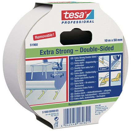 tesa Verlegeband PP, entfernbar, 50 mm x 25 m