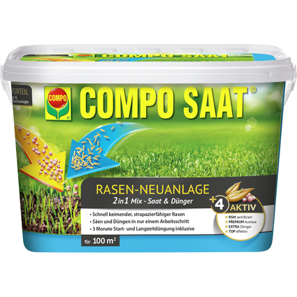 COMPO Rasen-Neuanlage-Mix, 2,2 kg fr 100 qm