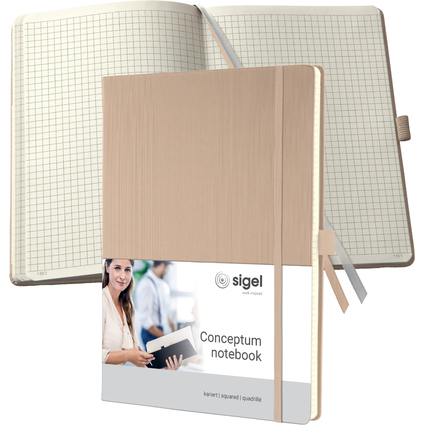 sigel Notizbuch Conceptum, DIN A4, kariert, beige