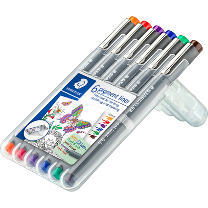 STAEDTLER Pigmentliner, Strichstrke: 0,5 mm, 6er Etui