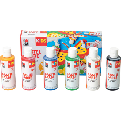 Marabu KiDS Bastelfarbe, 80 ml, 6er Set