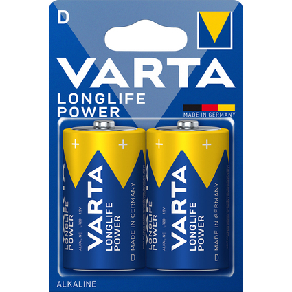 VARTA Alkaline Batterie Longlife Power, Mono (D/LR20)