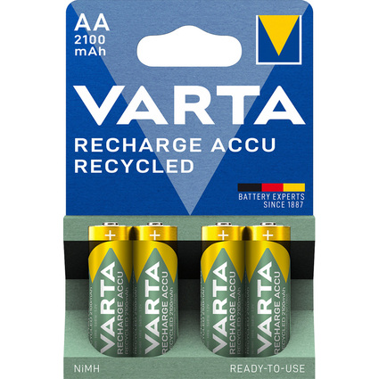 VARTA NiMH Akku "RECHARGE ACCU Recycled", Mignon AA, 2100mAh