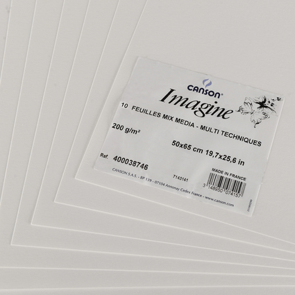 CANSON Zeichenpapier Imagine, 500 x 650 mm, 200 g/qm, wei