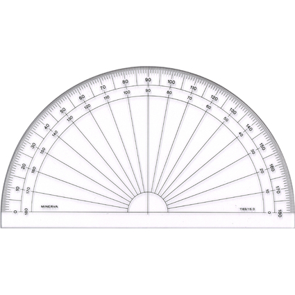 MINERVA Halbkreis-Winkelmesser "ALTUGLAS USINE" 180 Grad