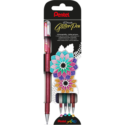 Pentel Hybrid Gel-Tintenroller Glitter Pen Dual Metallic