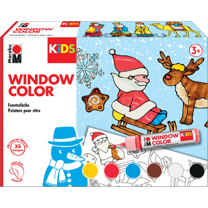 Marabu KiDS Window Color Set "Christmas", 6 x 25 ml