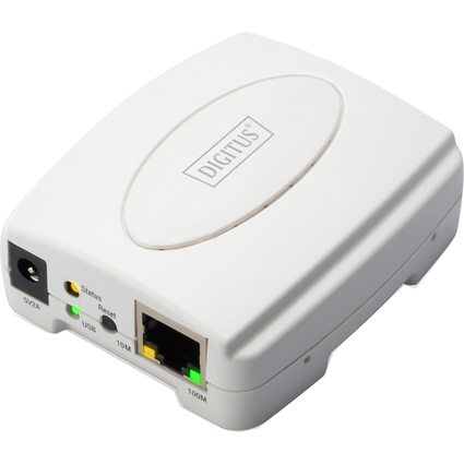 DIGITUS Fast Ethernet Printserver, 1 x USB 2.0