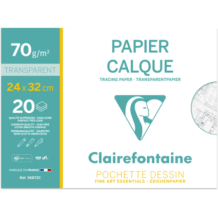 Clairefontaine Transparentpapier, 70/75 g/qm, 240 x 320 mm