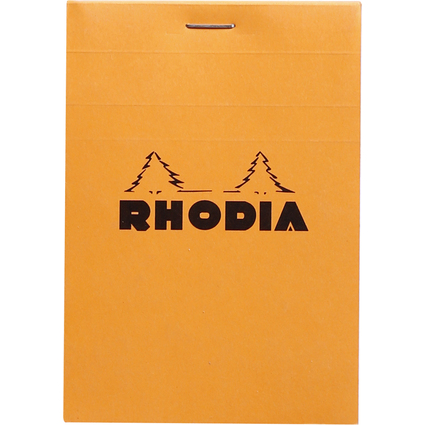 RHODIA Notizblock No. 12, 85 x 120 mm, kariert, orange