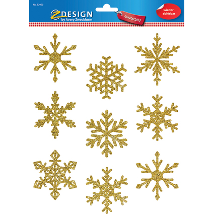 AVERY Zweckform ZDesign Weihnachts-Fensterbild Sterne gold