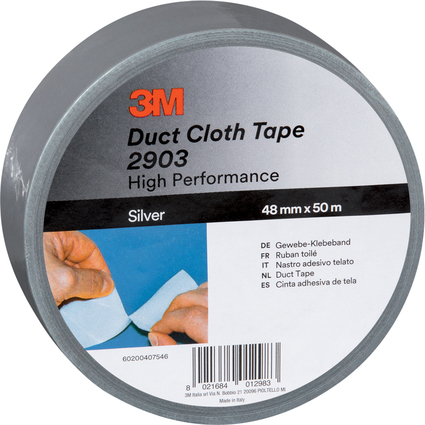 3M Scotch Gewebeklebeband 2903, 48 mm x 50 m, silber