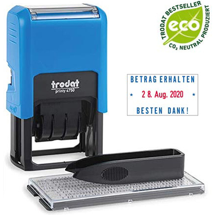 trodat Datumstempel Printy 4.0 4750 Typo Set, blau