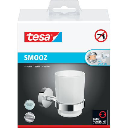 tesa Mundglashalter SMOOZ, verchromt, inkl. Klebelsung