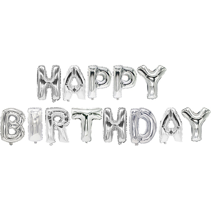 PAPSTAR Folienballon-Set "Happy Birthday", silber