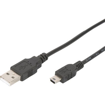 DIGITUS USB 2.0 Anschlusskabel, USB-A - Mini USB-B, 1,0 m