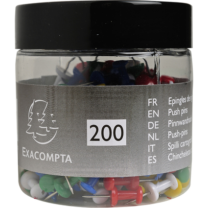 EXACOMPTA Pinnwand-Nadeln Push Pins, farbig sortiert