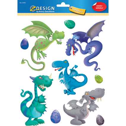 AVERY Zweckform ZDesign KIDS Fensterbild "Drache", DIN A4