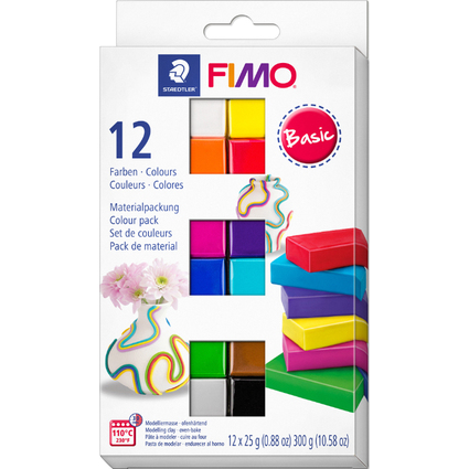 FIMO SOFT Modelliermasse-Set "Basic", 12er Set