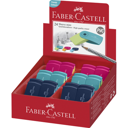 FABER-CASTELL Kunststoff-Radierer SLEEVE MINI, sortiert