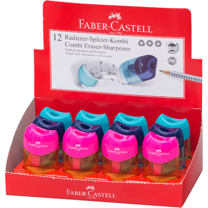 FABER-CASTELL Radierer-Spitzer-Kombi Mini, im Display