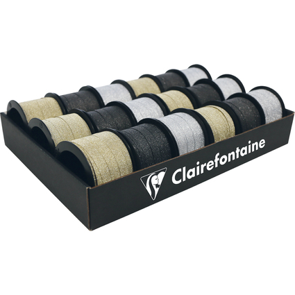 Clairefontaine Geschenkband auf Spule "Fantasy", glitter