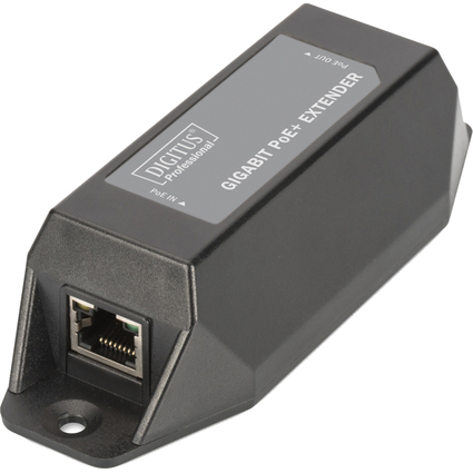 DIGITUS Gigabit PoE + Extender, 100 m, Farbe: schwarz