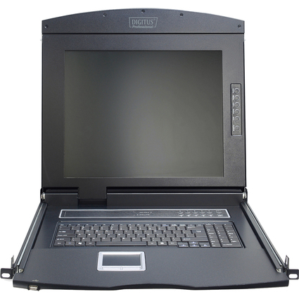 DIGITUS 19" Konsole mit KVM-Switch 8 Port, mit 43,18 cm TFT