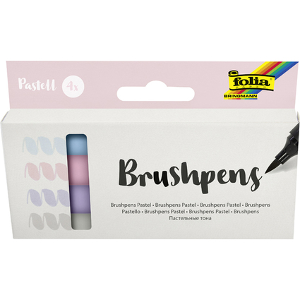folia Pinselstift Brush Pens "Pastell", 4er Set