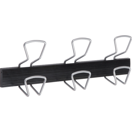 ALBA Wandgarderobe "PRO3", 3 Haken, grau/schwarz