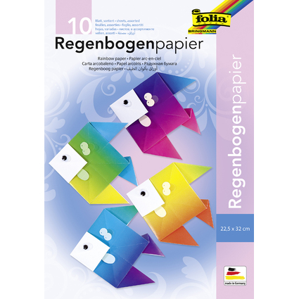 folia Regenbogenpapiermappe, 225 x 320 mm, 100 g/qm