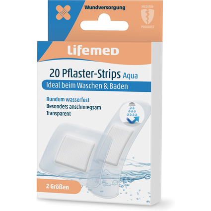 Lifemed Pflaster-Strips "Aqua", transparent, 20er