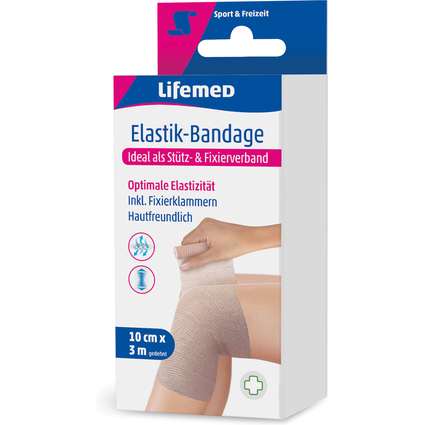 Lifemed Elastik-Bandage, hautfarben, 100 mm x 3,0 m