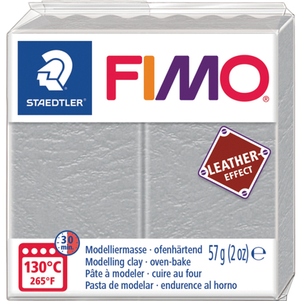 FIMO EFFECT LEATHER Modelliermasse, taubengrau, 57 g