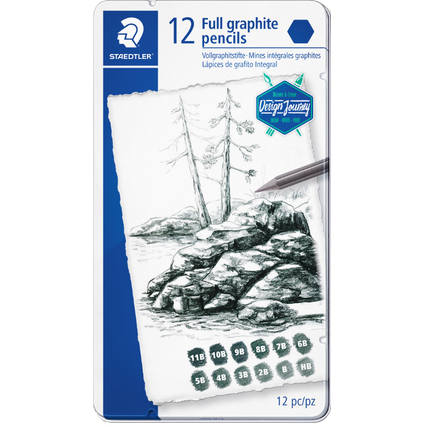 STAEDTLER Graphitstift Mars Lumograph pure graphite, 12er