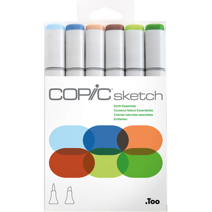 COPIC Marker sketch, 6er Set "Earth Essentials"