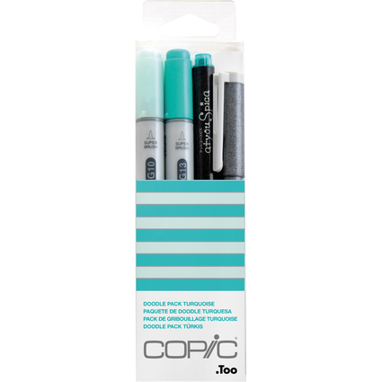 COPIC Marker ciao, 4er Set "Doodle Pack Turquoise"