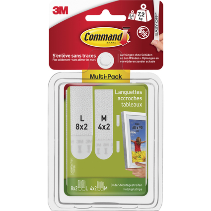 3M Command Bilder-Montagestreifen Strips, Multipack (M/L)