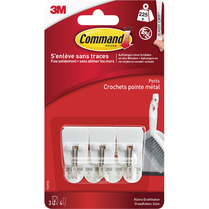 3M Command Draht-Haken, Kunststoff/Metall, wei, Gre: S